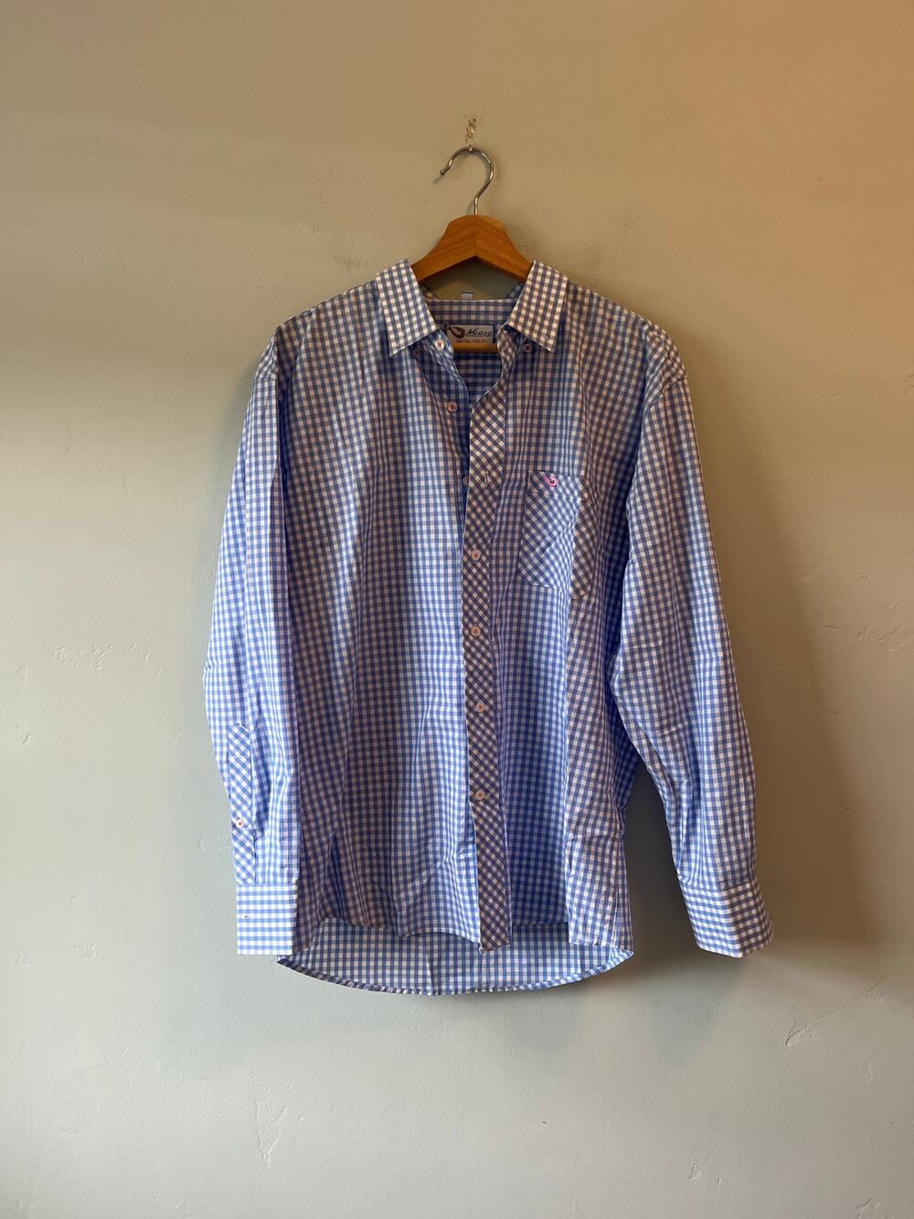 Men's MOJO Blue and White Button Down